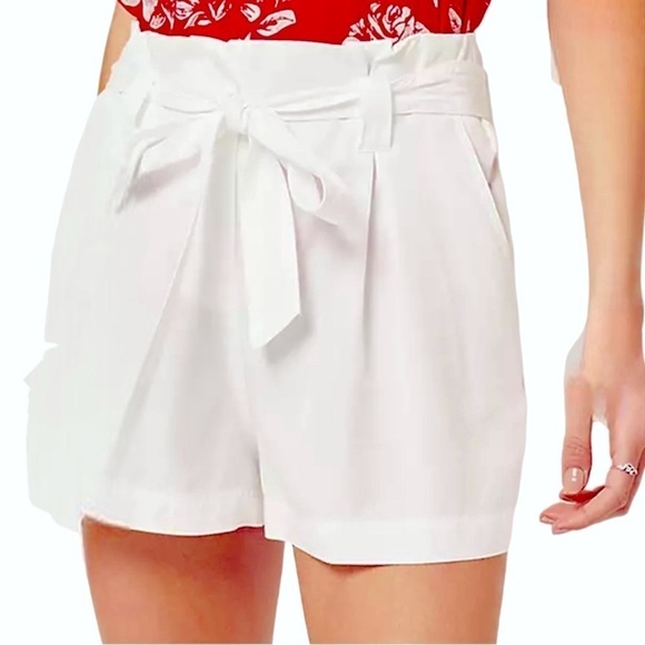 1. State PAPERBAG High Waist Belted Shorts Creamy White Loose Fit Shorts B… - Picture 1 of 11